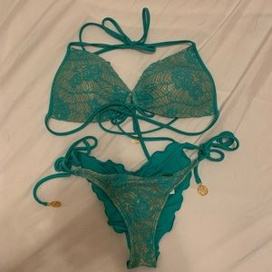 Luli Fama M Turquoise and Gold Brazilian Bikini